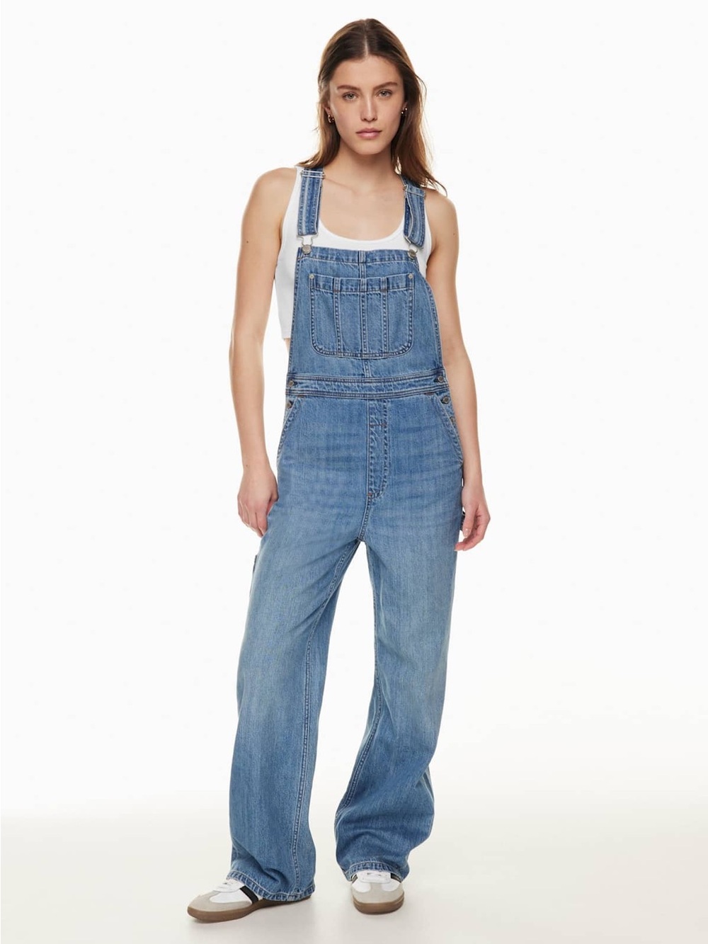 Aritzia Denim Forum 90s Silvie Baggy Overall Medium Denim - Size Small